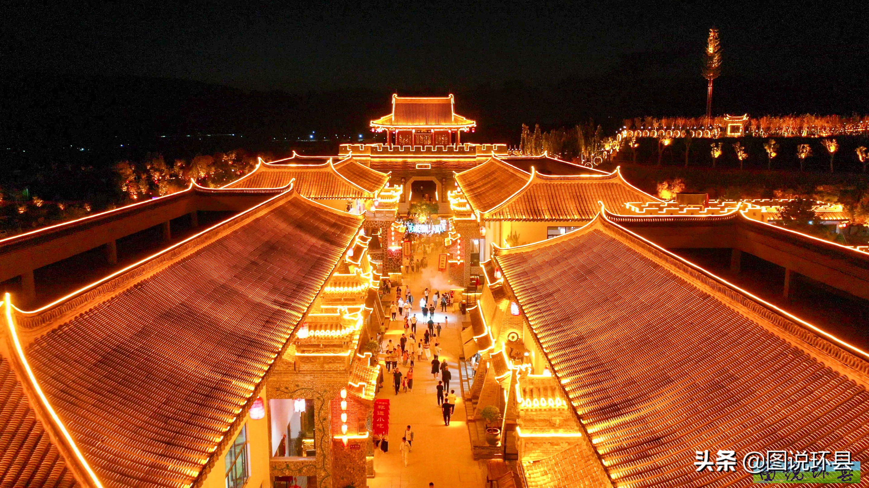 甘肃环县县城全貌航拍,甘肃环县夜景