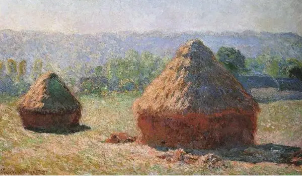 莫奈干草堆系列夏末清晨作品赏析,莫奈的干草堆和日出印象哪个更好