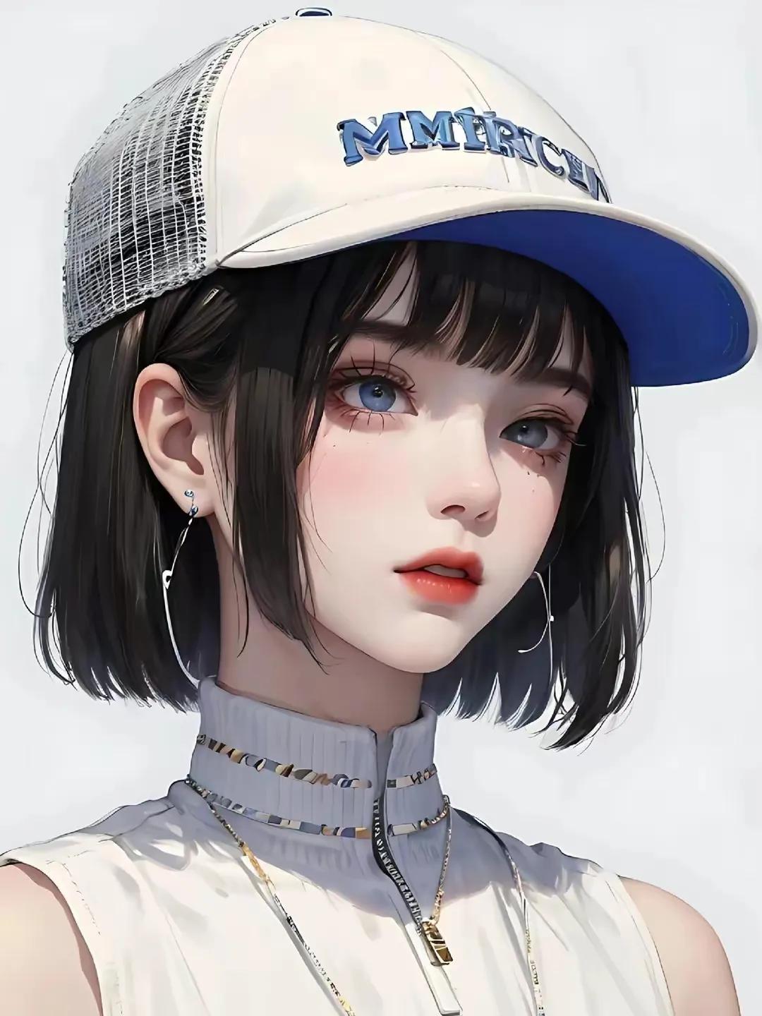 女生卡通头像简约气质短发,短发女人专用微信头像卡通