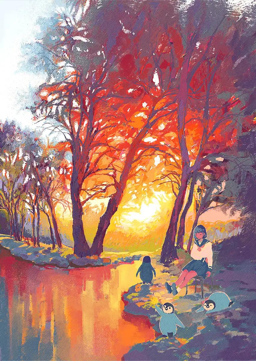 治愈风格壁纸,壁纸女生治愈可爱油画