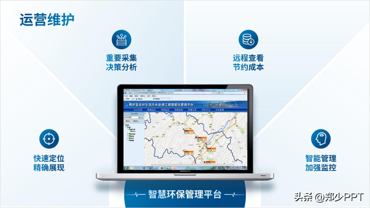修改一份公司水业PPT案例，蓝色效果看起来很清爽，老板很喜欢！