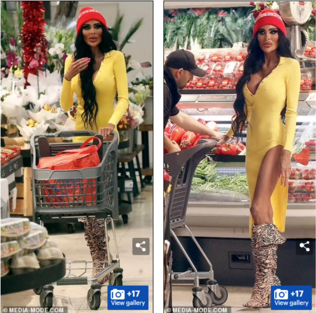 网红芭比翘路人视角,芭比去超市买菜