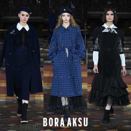 boraaksu伦敦时装周新渐变蓝蕾丝,boraaksu2019伦敦时装周