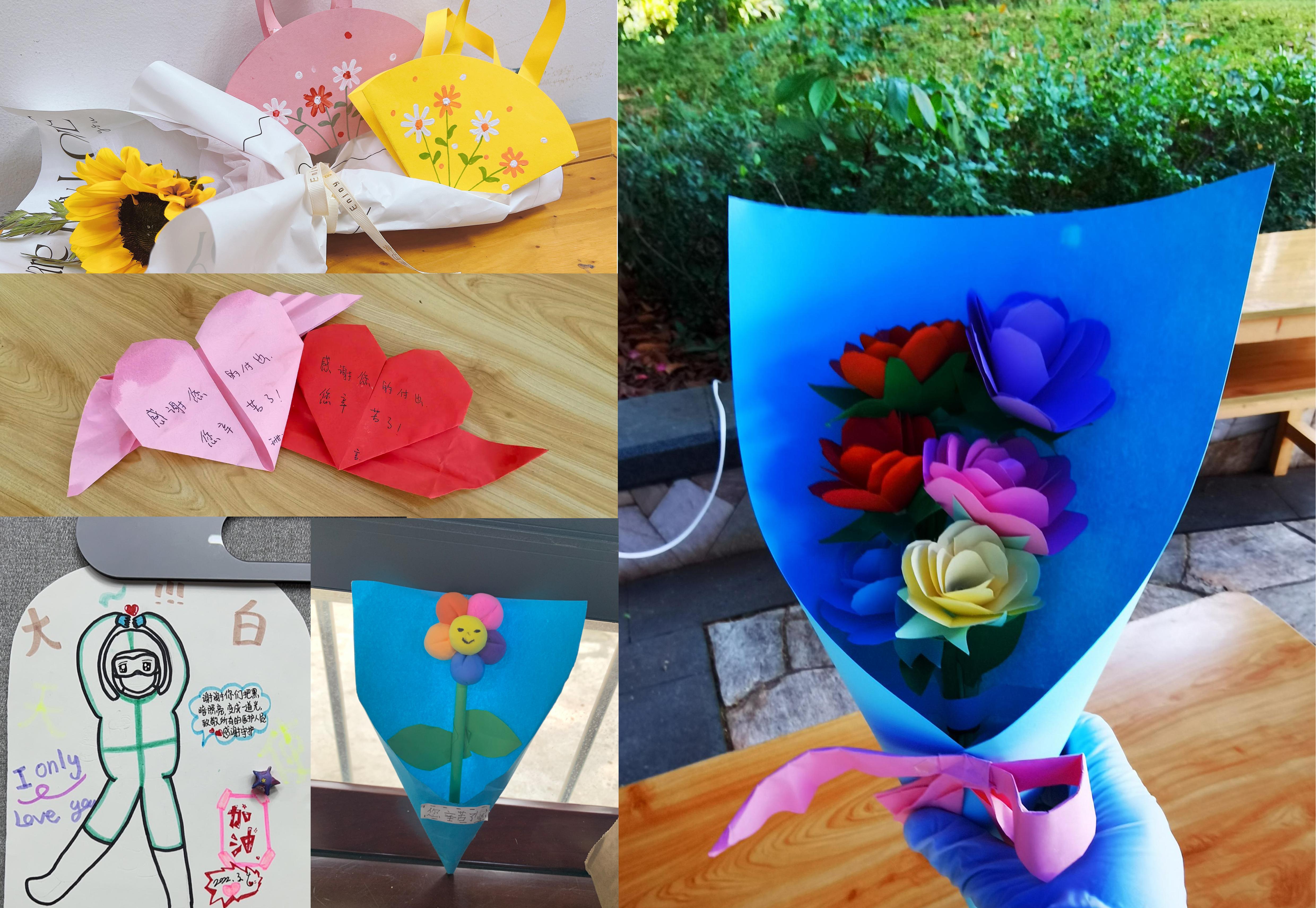 折纸玫瑰画,一年级的小朋友折玫瑰简单又好看