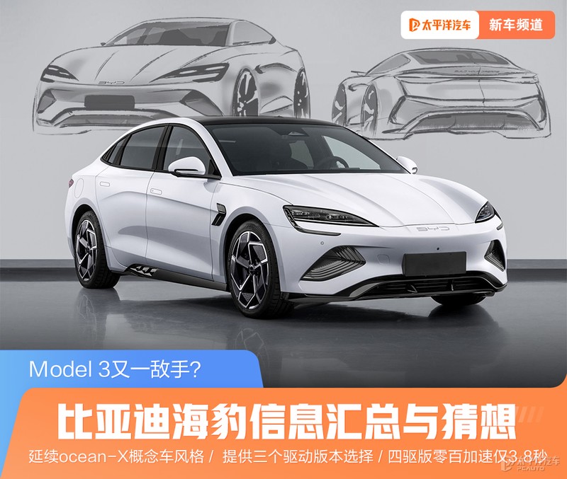 比亚迪海豹对比新款model3,比亚迪海豹顶配和model3性能版