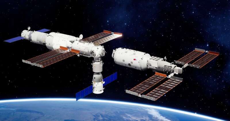 神舟与天宫太空之吻,问天吻戏