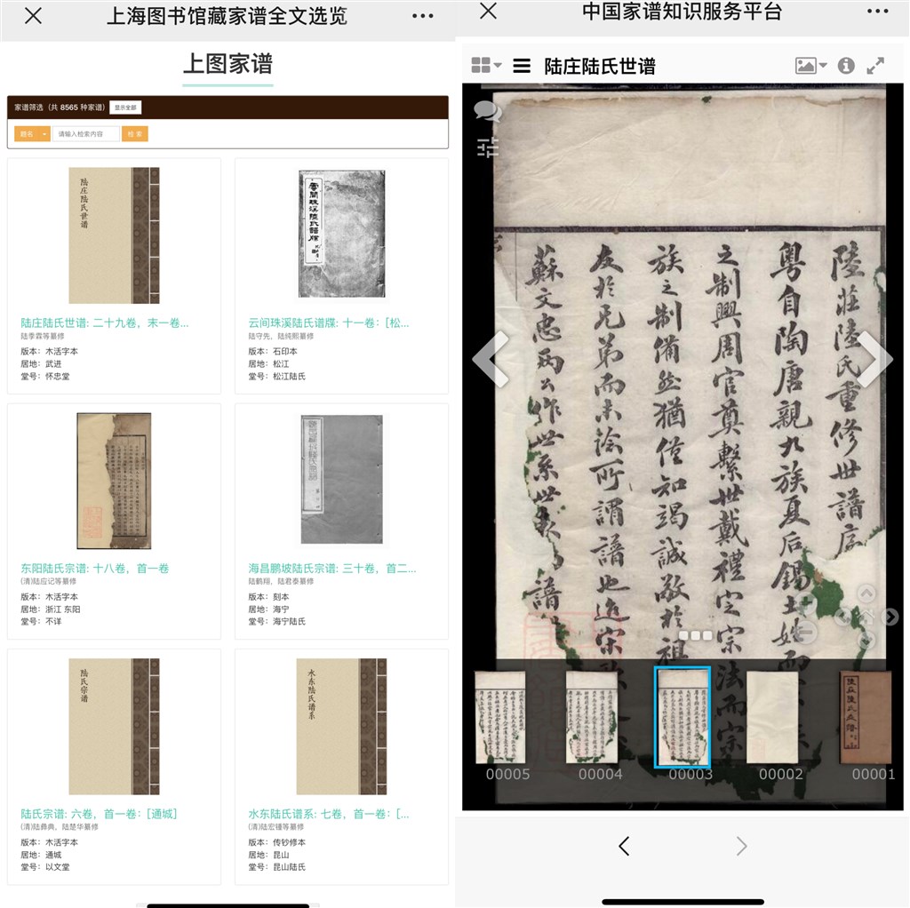 免费查自己家谱电子版哪里能找到,上图家谱馆