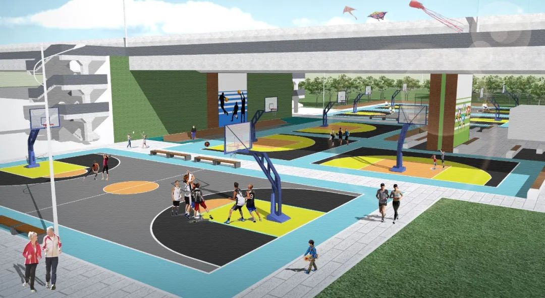 沈阳浑河边运动场,浑河羽毛球场地