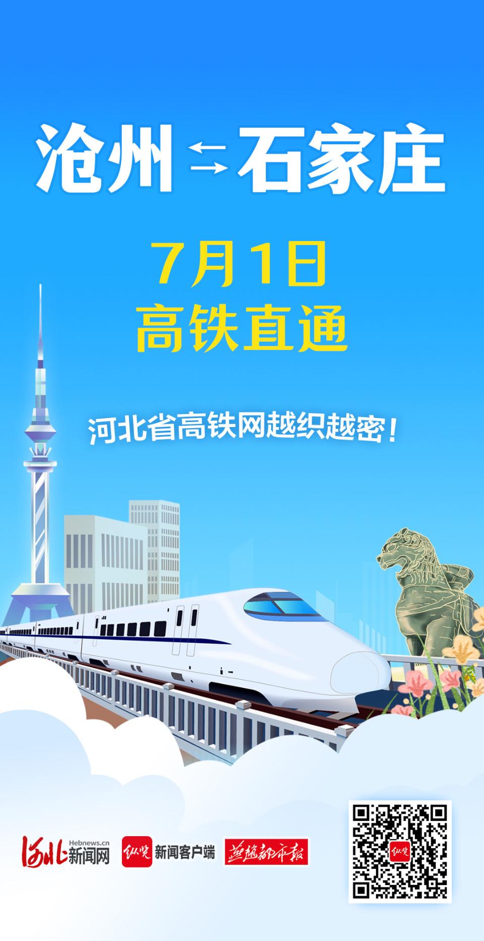 沧州西至石家庄高铁开通,沧州至石家庄高铁直通车开通运营